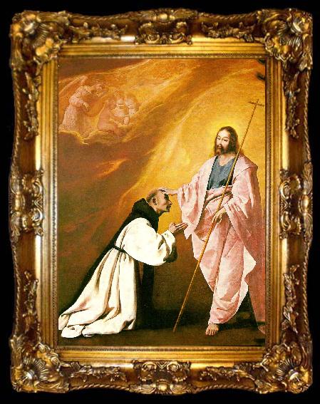 framed  Francisco de Zurbaran jesus appears before fr .andres de salmeron, ta009-2